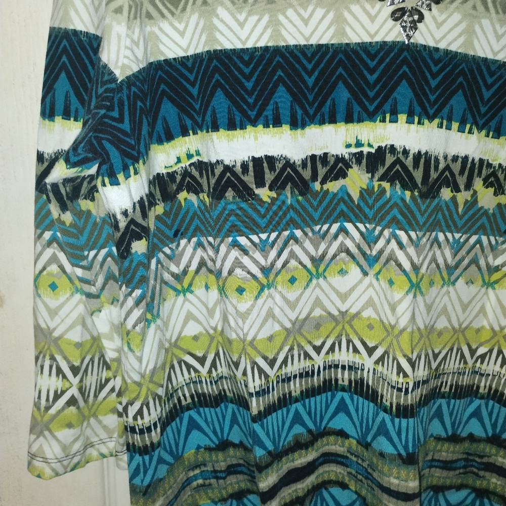 Ruby Rd. Multicolor Geometric Blouse - Picture 2 of 9